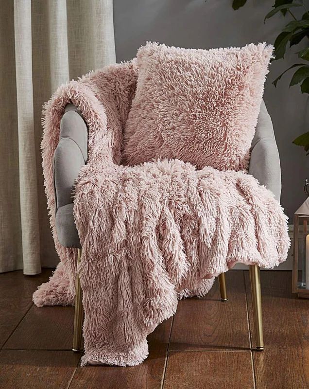 Image of Catherine Lansfield Catherine Lansfield 'Cuddly' Faux Fur Cushion in Bright Pink Size: 45cm x 45cm Bright Pink 45cm x 45cm Unisex 5057681948393