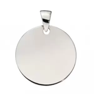 Image of Plain Engravable Disc White Gold Pendant GP2269