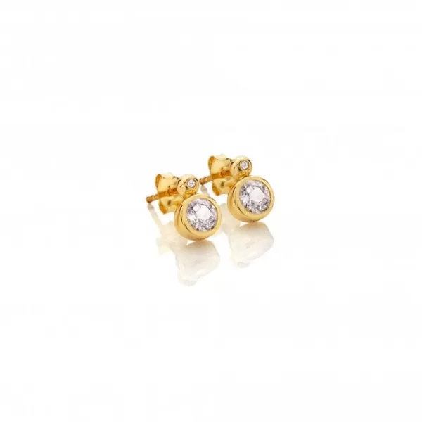 Image of Droplet Stud White Topaz Earrings DE774