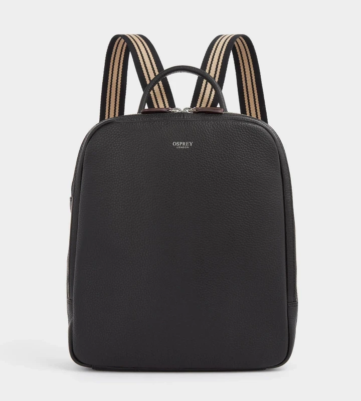 Image of OSPREY LONDON Womens The Chiswick Leather Backpack in Black Female