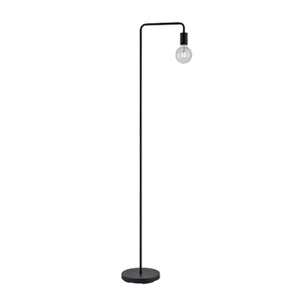 Image of Diallo Modern Floor Lamp Black Matt with Footswitch