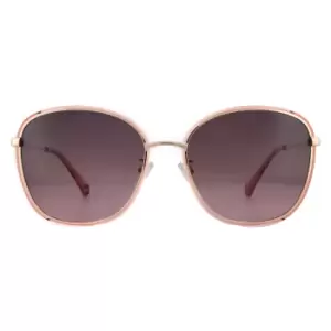 Image of Square Pink Gold Burgundy Gradient Polarized Sunglasses