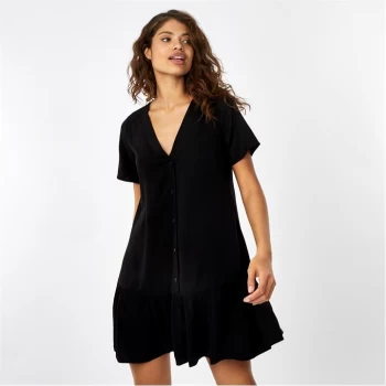 Image of Jack Wills Button Through Woven Mini Dress - Black