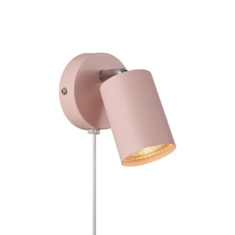 Image of Nordlux Explore Metal Wall Light Pink,plug In Or Mains