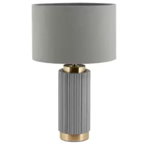 Image of Textured Ceramic and Gold Metal Table Lamp
