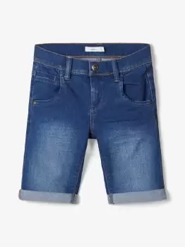 Image of NAME IT Sofus Slim Fit Long Denim Shorts Men Blue