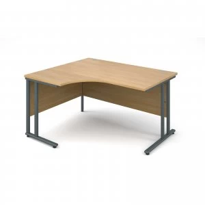 Image of Maestro 25 GL Left Hand Ergonomic Desk 1400mm - Graphite cantilever fr