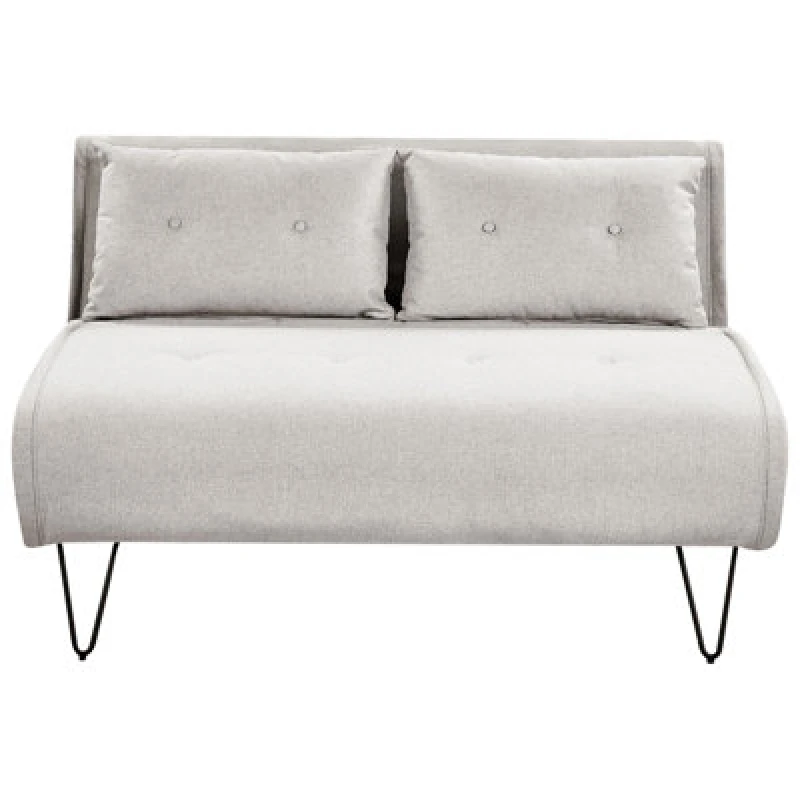 Image of Beliani Sofa Bed 2 Seater Vestfold Fabric Light Grey