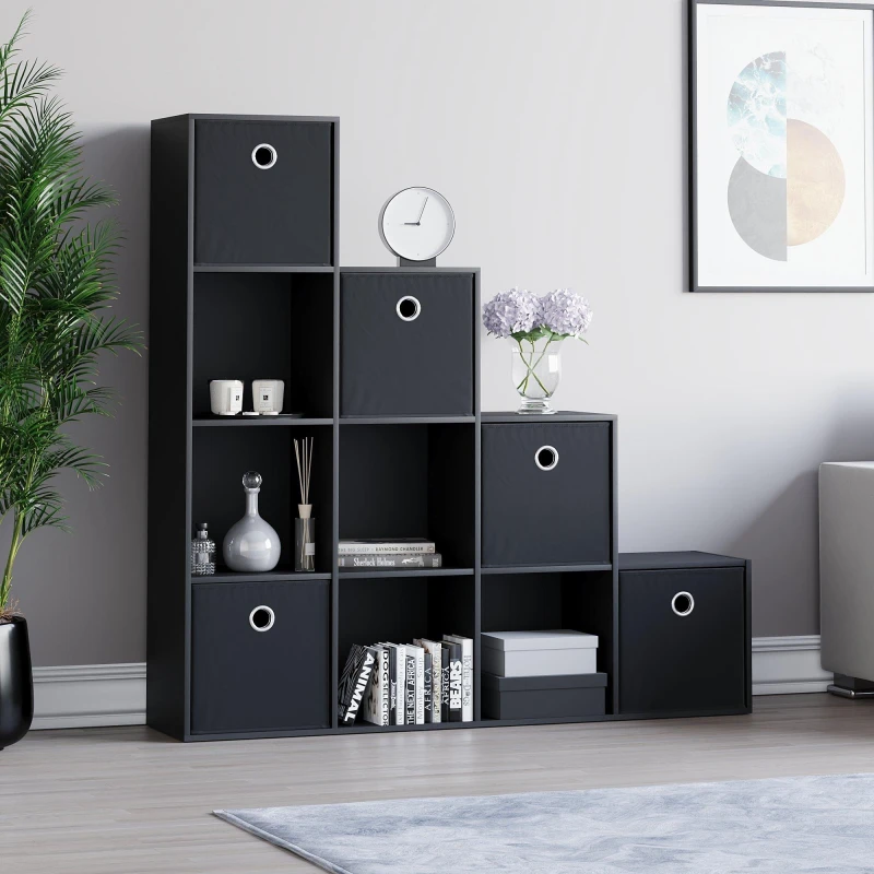 Image of Lassic 10 Cube Storage Unit (B) + Set of 5 Storage Cubes Black unisex 10 Unit