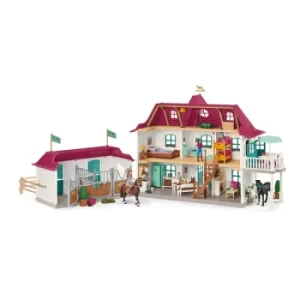 Image of SCHLEICH Horse Club Lakeside Country House and Stable Toy Playset, Unisex, 5 to 12 Years, Multi-colour (42551)