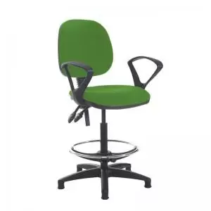 Image of Jota draughtsmans chair with fixed arms - Lombok Green