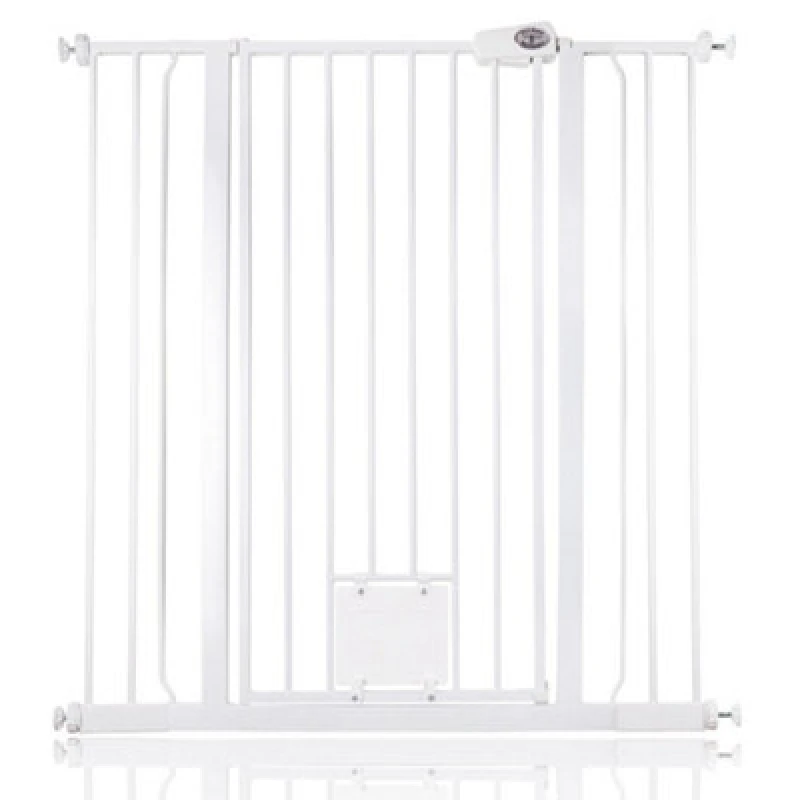 Image of Bettacare Pet Gate With Lockable Cat Flap, 100.8Cm - 108.4Cm, White, 104Cm In Height