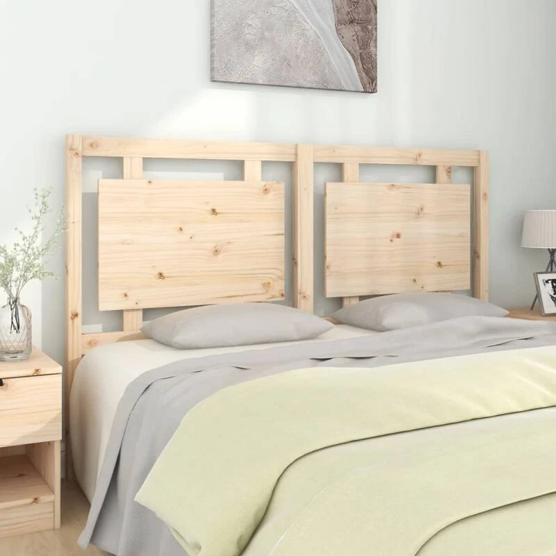 Image of Vidaxl Bed Headboard 155.5X4X100 Cm Solid Pine Wood, Brown 817945
