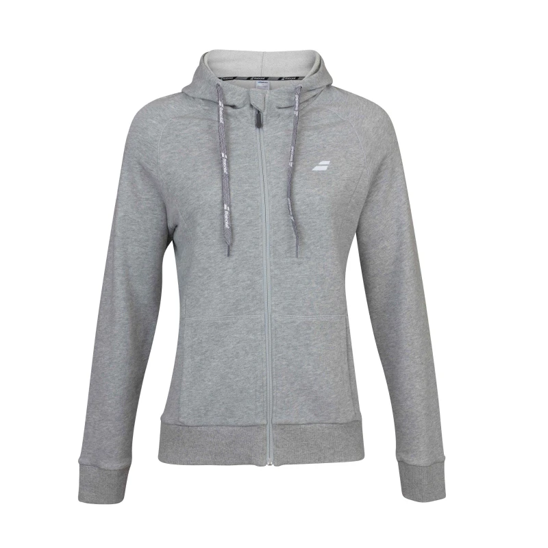 Image of Babolat Exercise Hooded Jacket Juniors - Grey Grey 10 Years