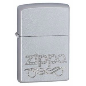Image of Zippo Scroll Satin Chrome Windproof Lighter