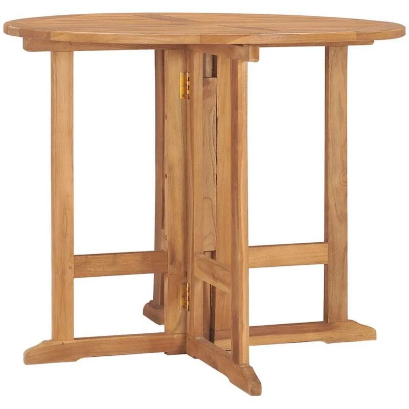 Image of VIDAXL Folding Garden Dining Table Ø90x75cm Solid Teak Wood vidaXL 8720286208489