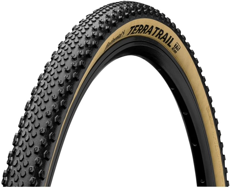 Image of Continental Terra Trail Sheildwall Gravel Tyre Foldable Puregrip Compound 650X47B BLACK/CREAM - Cycles UK