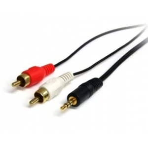 Image of Startech 6ft Stereo Audio Cable 3.5mm Male to 2x RCA Male