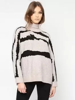 Image of Religion Jaquard Stripe Polo- Nude, Beige, Size 12, Women