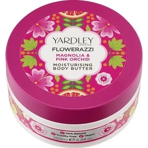 Image of Yardley Flowerazzi Magnolia Pink Orchid Body Butter 200ml