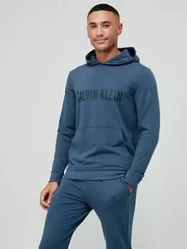 Image of Calvin Klein Intense Power Lounge Overhead Hoodie - Blue Size L, Men