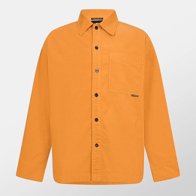 Image of G Star Mens G-Star Cotton Long Sleeve Overshirt Dull Ylw male Large
