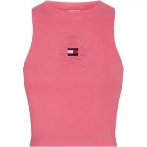 Image of Tommy Jeans Crop Circle Tank Top - Pink