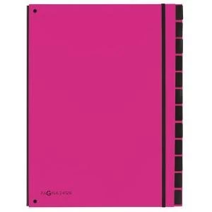 Image of Pagna A4 12 Compartment Master Organiser Pink Pack of 8 2412934