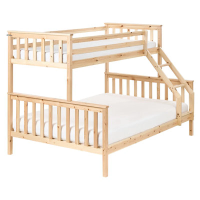 Image of Beliani Bunk Bed Pine Wood Bierne 90/140 X 200 Cm Light Brown