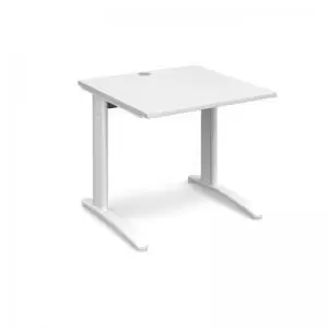 Image of TR10 straight desk 800mm x 800mm - white frame and white top