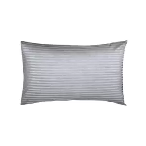 Image of Belledorm 540 Thread Count Satin Stripe Housewife Pillowcases (Pair) (One Size) (Platinum)