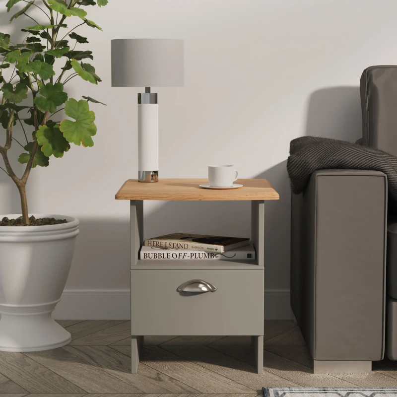 Image of Ready Assembled 2 U Albert Bottom Drawer Lamp Table (Ready Assembled) in Dark Grey Size: Small Dark Grey Unisex Small
