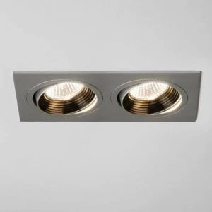 Image of LED 2 Light Twin Adjustable Recessed Spotlight Aluminium