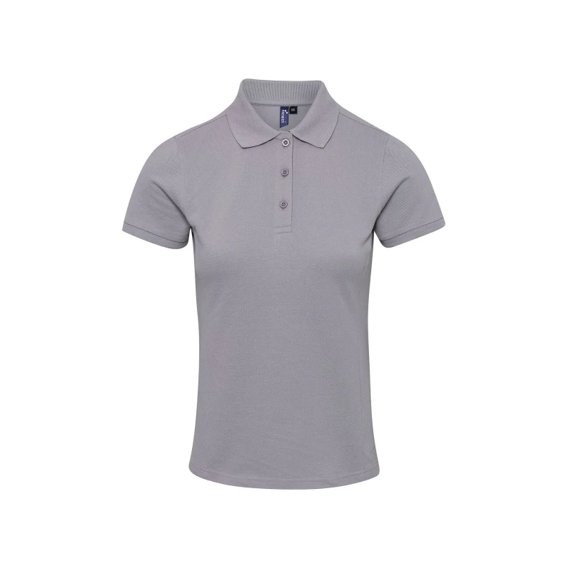 Image of Premier Womens Coolchecker Plus Piqu Polo With CoolPlus in Silver Size: XS Silver Female XS