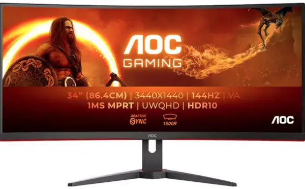 Image of AOC G2 34" CU34G2XP/BK UltraWide Quad HD Curved Gaming LED Monitor