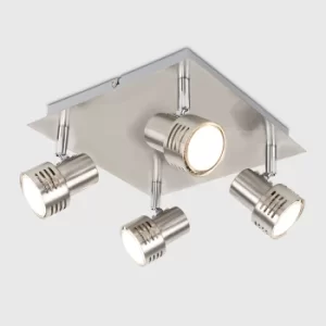 Image of 4-Way Square Plate Spotlight in Brushed Chrome