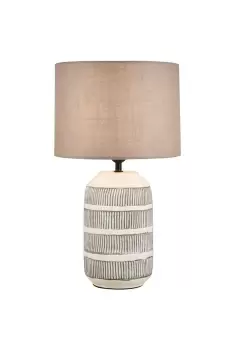 Image of Lighting and Interiors Group The Lighting and Interiors Millie Etched Ceramic Table Lamp