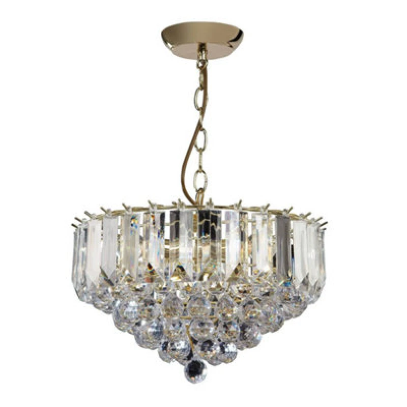 Image of Luminosa Lighting Luminosa Fargo 3 Light Ceiling Pendant Acrylic, Brass, E14