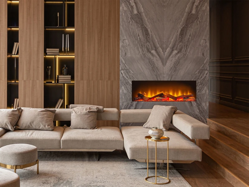 Image of Acantha Fires & Fireplaces Acantha Aspire 100 Fully Inset Media Wall Electric Fire in Black Unisex