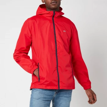 Image of Tommy Jeans Mens Packable Windbreaker Jacket - Deep Crimson - S