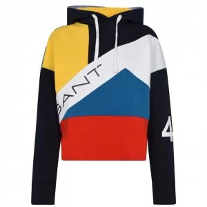 Image of Gant Gant Colour Block Hoodie - 433 EVENING BLU