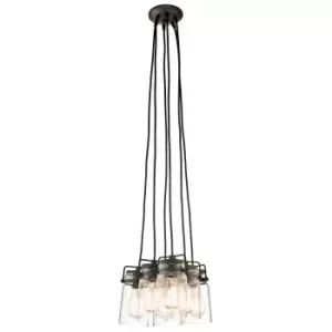 Image of 6 Bulb Ceiling Pendant Light Fitting Olde Bronze LED E27 60W Bulb