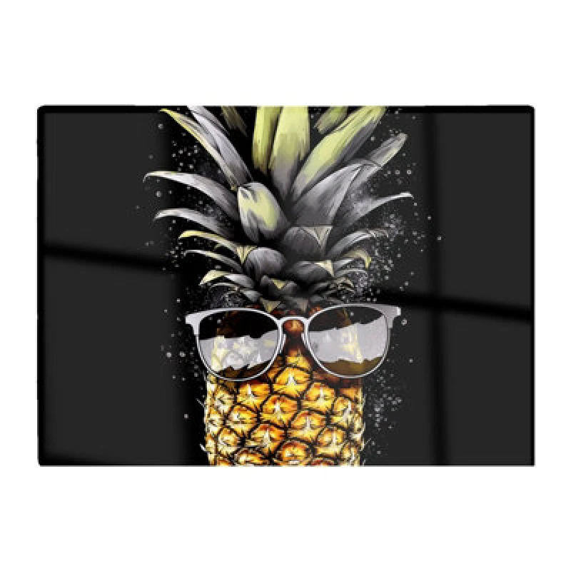 Image of Warren Reed Designer Splashart Pineapple In Glasses Chopping Board