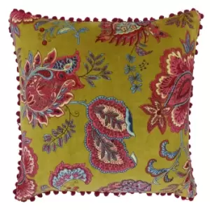 Image of Malisa Paisley Cushion Lemon Curry, Lemon Curry / 50 x 50cm / Polyester Filled