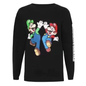 Image of Super Mario Boys Luigi Sweatshirt (9-10 Years) (Black)