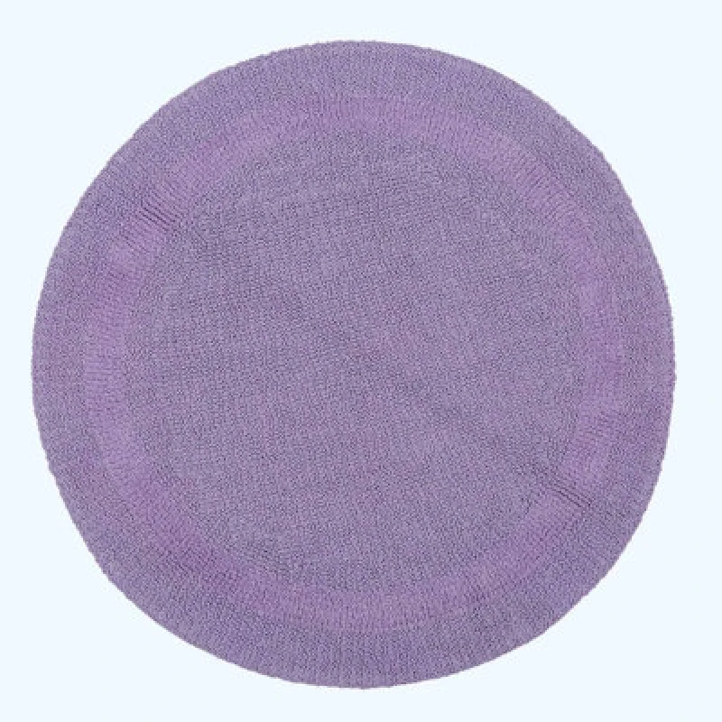 Image of Homescapes Luxury Reversible Round Bath Mat - Lilac