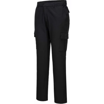 Image of Portwest - Black Sz 44 Regular Stretch Slim Combat Work Trouser