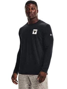 Image of Under Armour Training Project Rock Brahma Bull Long Sleeve T-Shirt - Black/White Size M Men