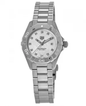 Image of Tag Heuer Aquaracer Lady 300M 27MM Mother of Pearl Diamond Dial Womens Watch WBD1414.BA0741 WBD1414.BA0741