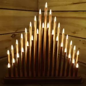 Image of Premier 36cm Christmas Rose Gold Candlebridge with 33 Warm White LEDs